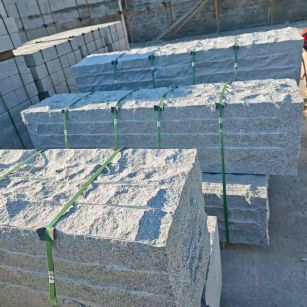 承德芝麻白自然面整石 坐凳