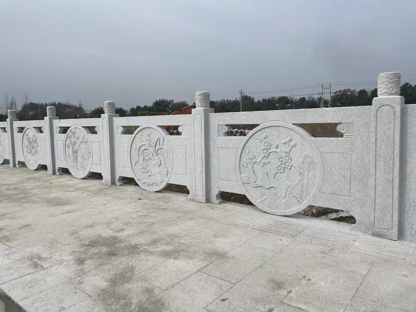承德芝麻白河道栏杆 石材栏杆