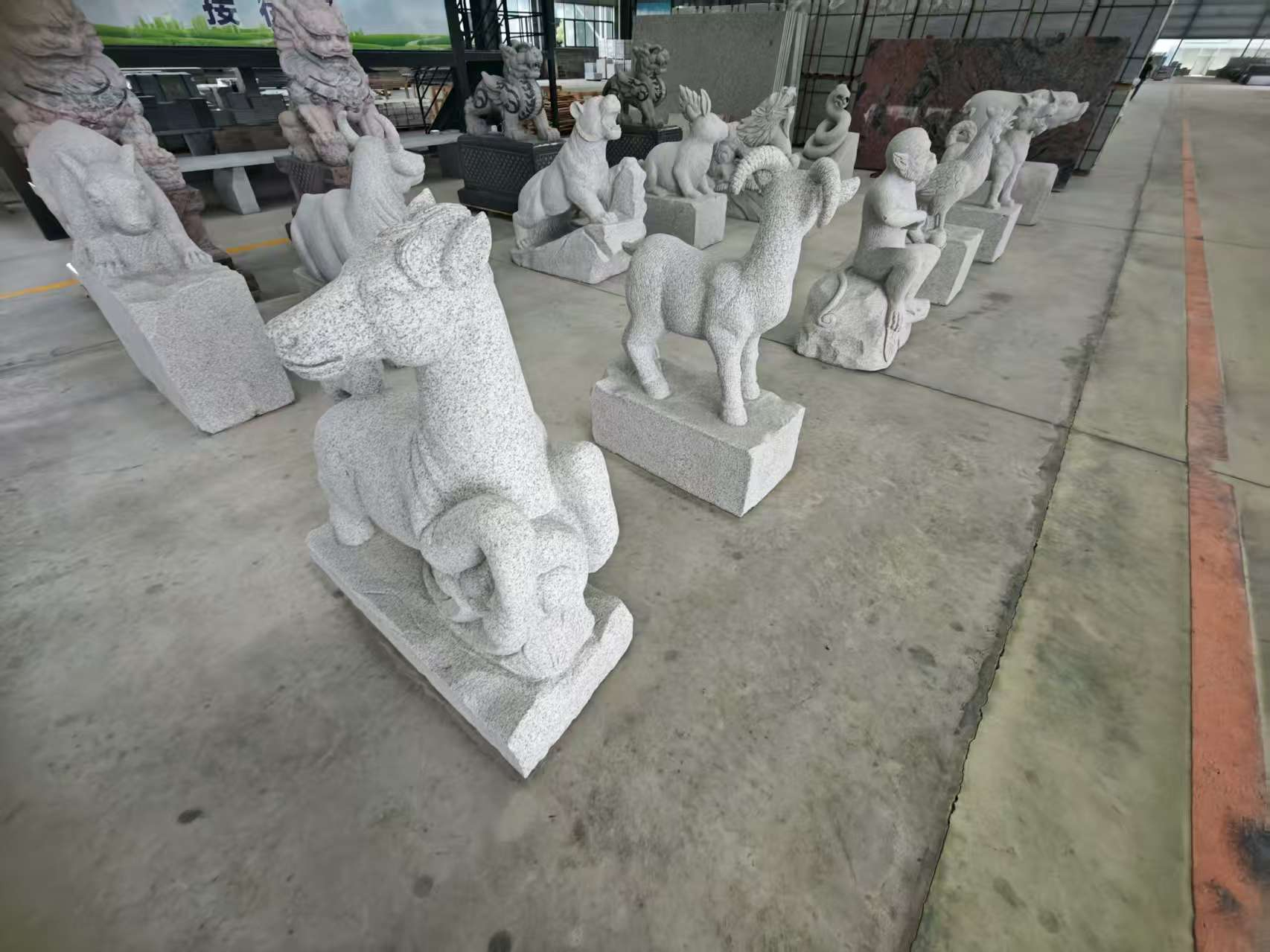 承德芝麻白雕刻 十二生肖 异形雕刻